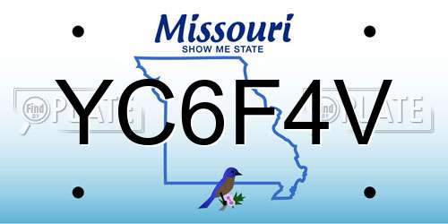 YC6F4V Missouri License Plate