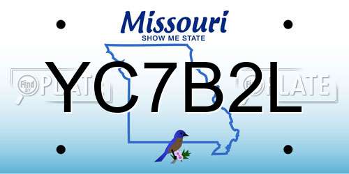 YC7B2L Missouri License Plate