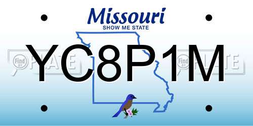 YC8P1M Missouri License Plate
