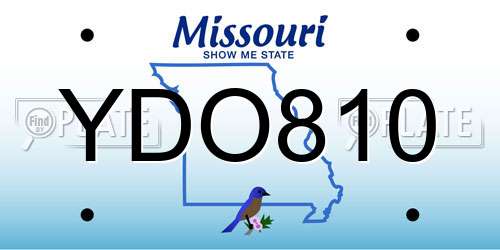 YDO810 Missouri License Plate