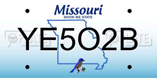 YE5O2B Missouri License Plate