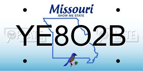 YE8O2B Missouri License Plate
