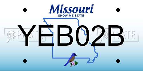 YEB02B Missouri License Plate