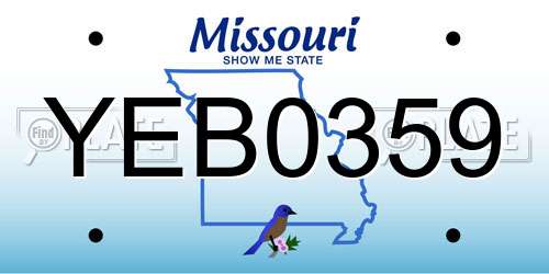 YEB0359 Missouri License Plate
