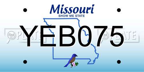 YEB075 Missouri License Plate