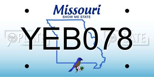 YEB078 Missouri License Plate