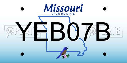 YEB07B Missouri License Plate