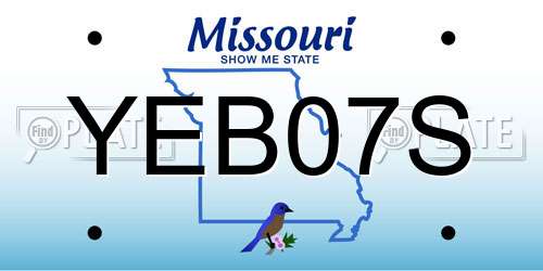 YEB07S Missouri License Plate