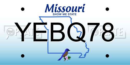 YEBQ78 Missouri License Plate
