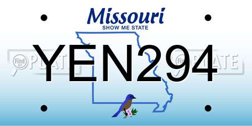 YEN294 Missouri License Plate