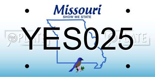 YES025 Missouri License Plate