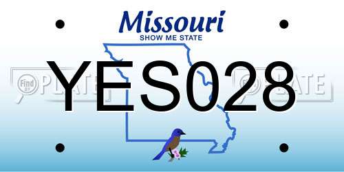 YES028 Missouri License Plate