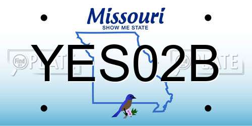 YES02B Missouri License Plate