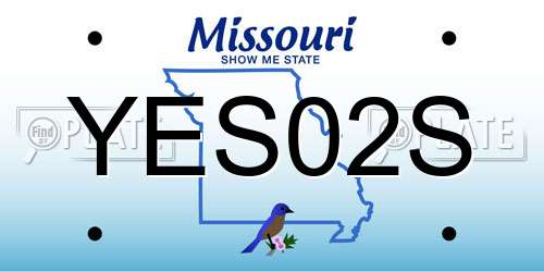 YES02S Missouri License Plate