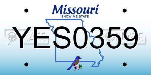 YES0359 Missouri License Plate