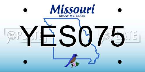 YES075 Missouri License Plate
