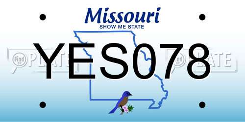 YES078 Missouri License Plate