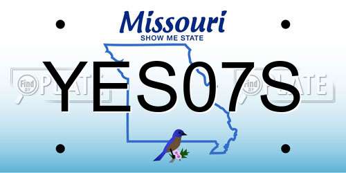YES07S Missouri License Plate
