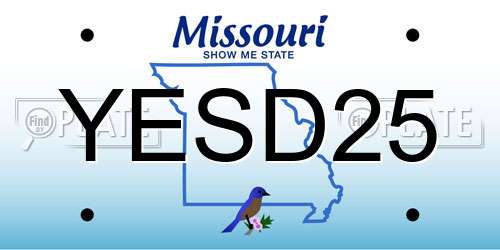 YESD25 Missouri License Plate