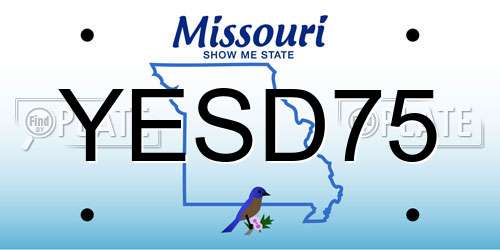YESD75 Missouri License Plate