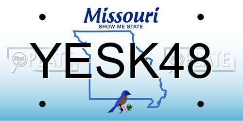YESK48 Missouri License Plate