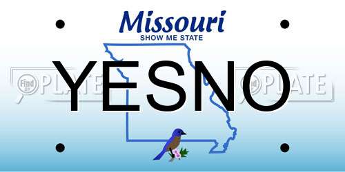 YESNO Missouri License Plate