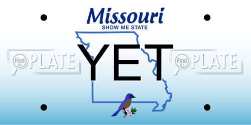 YET Missouri License Plate