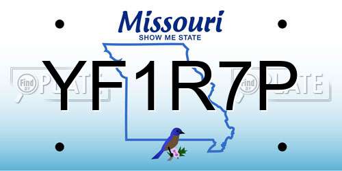 YF1R7P Missouri License Plate