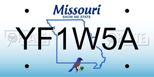 YF1W5A Missouri License Plate