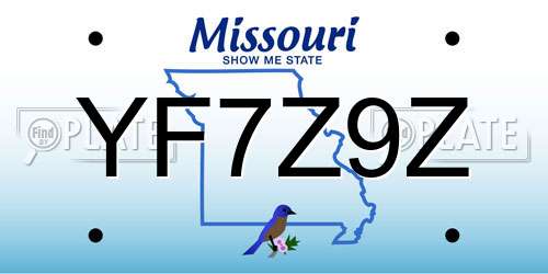 YF7Z9Z Missouri License Plate