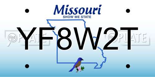 YF8W2T Missouri License Plate