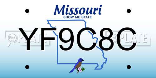 YF9C8C Missouri License Plate