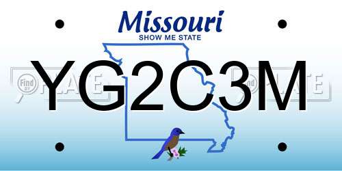 YG2C3M Missouri License Plate