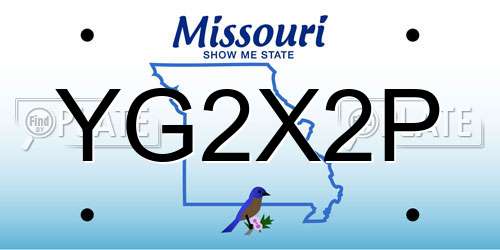 YG2X2P Missouri License Plate