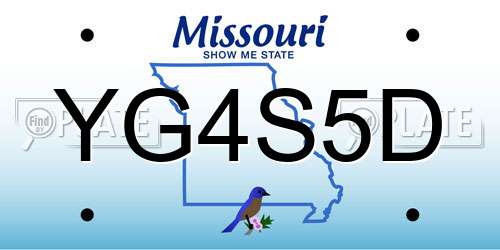 YG4S5D Missouri License Plate