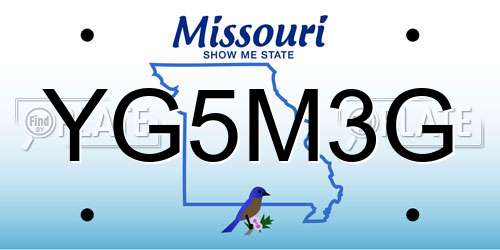 YG5M3G Missouri License Plate