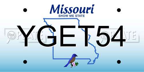 YGET54 Missouri License Plate