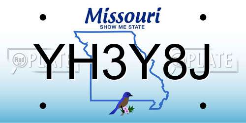 YH3Y8J Missouri License Plate