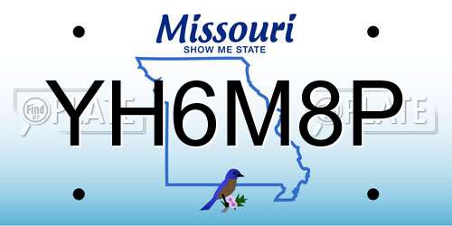 YH6M8P Missouri License Plate