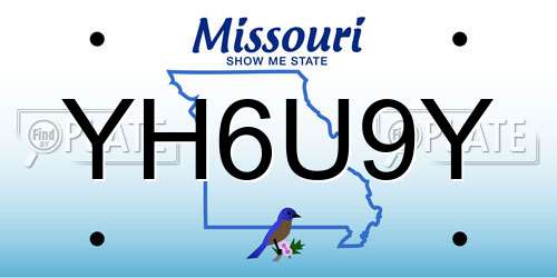 YH6U9Y Missouri License Plate
