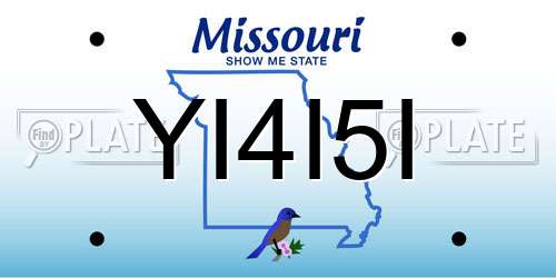 YI4I5I Missouri License Plate