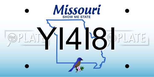 YI4I8I Missouri License Plate