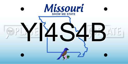 YI4S4B Missouri License Plate