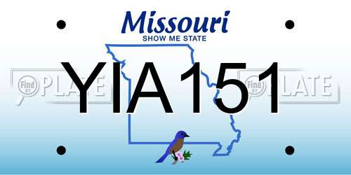YIA151 Missouri License Plate