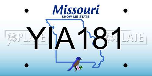 YIA181 Missouri License Plate