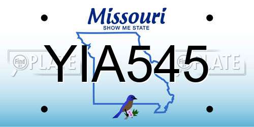 YIA545 Missouri License Plate