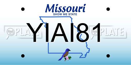YIAI81 Missouri License Plate