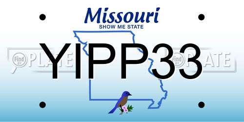 YIPP33 Missouri License Plate