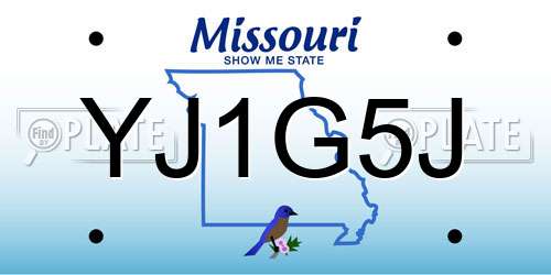 YJ1G5J Missouri License Plate