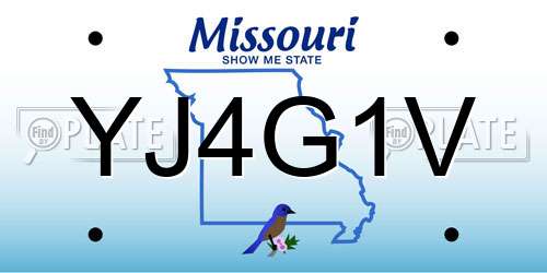 YJ4G1V Missouri License Plate
